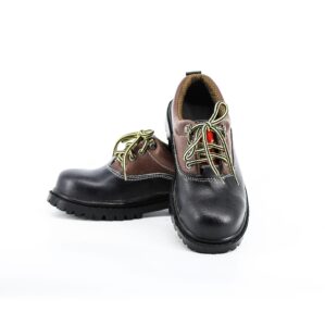 รองเท้าเซฟตี้ หุ้มส้นหนังแท้อัดลาย 2 สี รุ่น 444