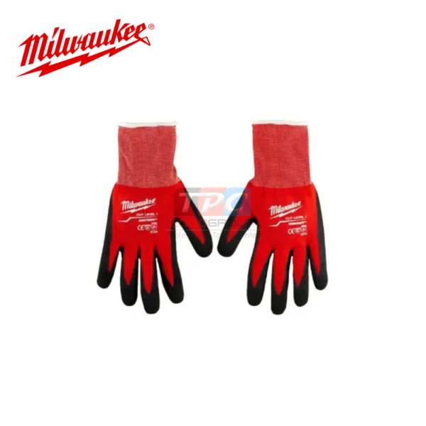 ถุงมือกันบาด CUT 1 DIPPED GLOVES - L 48-22-8902 / สีแดง - Image 2