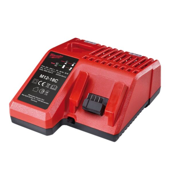 แท่นชาร์จแบตเตอรี่ 12-18 โวลท์ Milwaukee (M18™ & M12™ MULTI-VOLTAGE CHARGER M12-18C)