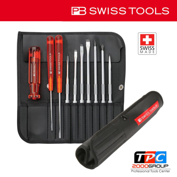 ไขควงชุดพร้อมซองหนัง 10 ตัวชุด รุ่น PB 215.L "PB SWISS TOOLS"