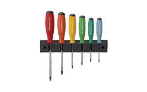 PBswiss-tools-thailand 180 PB 8440.RB ชุดไขควงด้ามยางสีรุ้ง หัวท๊อกซ์ 6 ตัว/ชุด พร้อมที่ติดผนัง