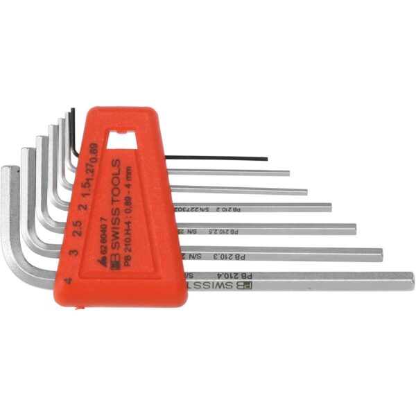 PB 210.H-6 ชุดประแจแอลหกเหลี่ยมแบบสั้น 7 ตัว/ชุด ขนาด 1.5-6 มม.