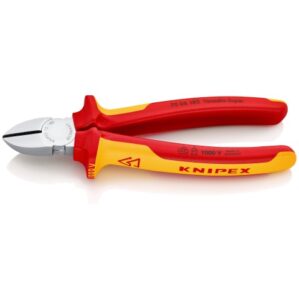 Knipex คีมตัดปากเฉียง ด้ามกันไฟ VDE 180mm. (Diagonal side cutter 1000VDE 180mm)