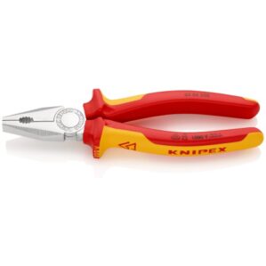 Knipex คีมปากจิ้งจก ด้ามกันไฟ VDE 200mm. (H/D Combination pliers 1000VDE insulated 200mm)