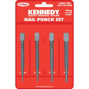 Steel, Punch Set, Point 1.6mm/2.4mm/3.2mm/4mm, 100mm