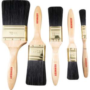 1 1/2in./1/2in./1in./2in./3in., Flat, Natural Bristle, Angle Brush Set, Handle Wood