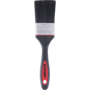 2in., Flat, Synthetic Bristle, Angle Brush, Handle Rubber
