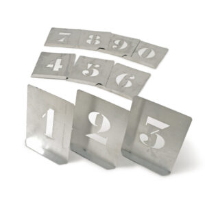 0 to 9, Zinc, Stencil, 200mm, Set of 10