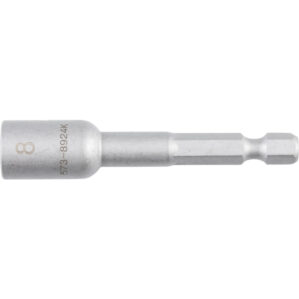 Screwdriver Bit, 8mm, Socket, 1/4" Hex