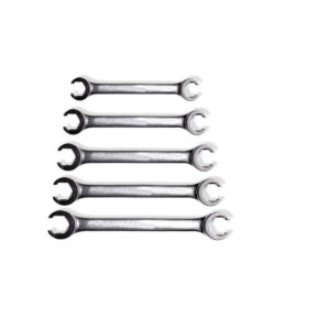 Metric, Flare Nut Spanner Set, 8 - 17mm, Set of 5, Chrome Vanadium Steel