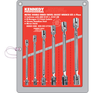 Metric, Swivel Socket Spanner Set, 8 - 19, 6, Set of Steel