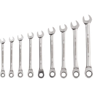 Metric, Combination Spanner Set, 10 - 19mm, Set of 9, Chrome Vanadium Steel