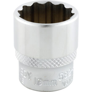 19mm, Metric, Bi-Hexagon Socket, 3/8in. Drive, 12 Point