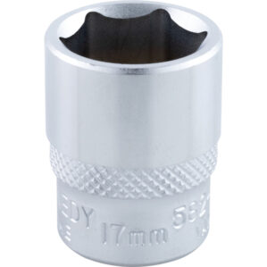 17mm, Metric, Hexagon Socket, 3/8in. Drive, 6 Point