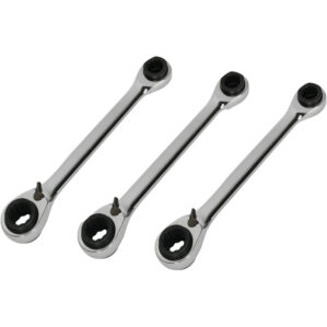 Metric, Ratchet Spanner Set, 8 - 19mm, Set of 3, Chrome Vanadium Steel