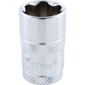 17mm, Metric, KenGrip Socket, 1/2in. Drive, 6 Point