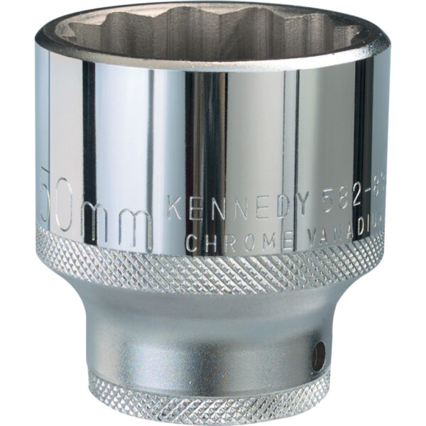 50mm, Metric, Bi-Hexagon Socket, 3/4in. Drive, 12 Point