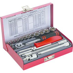 1/4in. Socket Set, Metric, Set of 19