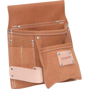 Leather, Belt Pouch, 5 Pockets, Brown