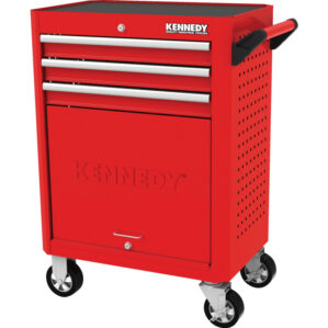 Roller Cabinet, Industrial Range, Red, 3 Drawers, (H) 845mm x (W) 465mm x (L) 710mm