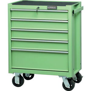 Roller Cabinet, Classic Range, Green, 5 Drawers, (H) 890mm x (W) 460mm x (L) 690mm
