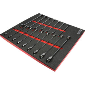16 Piece Ratchet Combination Spanner Set in 2/3 Foam Inlay for Tool Chests
