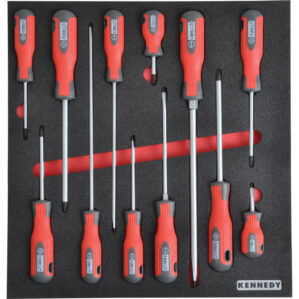 12 Piece Pro-Torq Screwdriver Set in 2/3 Width Foam Inlay for Tool Cabinets