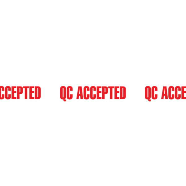 Printed 'QC Accepted' Tape - 50mm x 66m