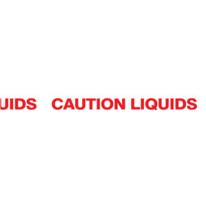 Printed 'Caution Liquids' Tape - 50mm x 66m