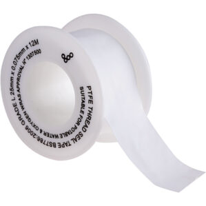 PTFE Tape for Thread Sealing, 25mmx12m