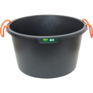 Black Plastic Flexible Bucket, Rope Handle, 65 Ltr
