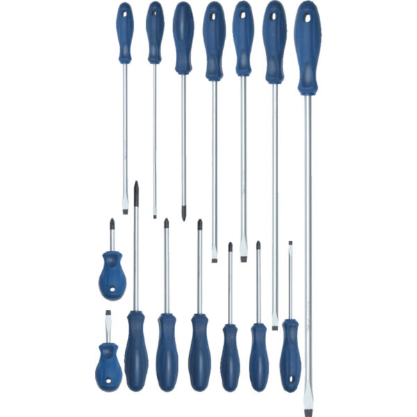 Flared/Parallel/Phillips/Pozi, Screwdriver Set, Set of 15
