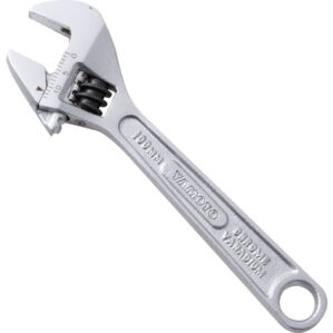 Adjustable Spanner, Chrome Vanadium Steel, 4in./100mm Length, 15mm Jaw Capacity
