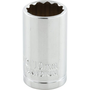 10mm, Metric, Hexagon Socket, 1/4in. Drive