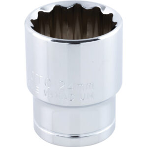24mm, Metric, Bi-Hexagon Socket, 1/2in. Drive, 12 Point