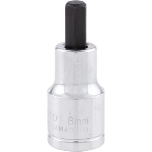 8mm, Metric, Hexagon Bit Socket, 1/2in. Drive