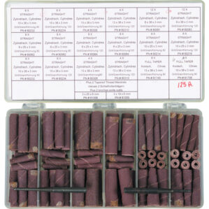Cartridge Roll Kit, Straight/Taper, Various Sizes, P120/P80, Aluminium Oxide, 122-Piece