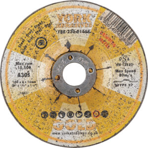 Grinding Disc, 100 x 6 x 16mm, Type 27, 30-Medium/Coarse, Aluminium Oxide