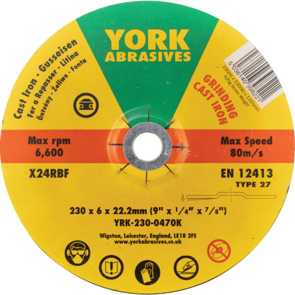 Cutting Disc, 30-Medium/Coarse, 230 x 3 x 22.23mm, Type 42, Aluminium Oxide