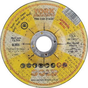 Grinding Disc, 125 x 6 x 22mm, Type 27, 30-Medium/Coarse, Aluminium Oxide