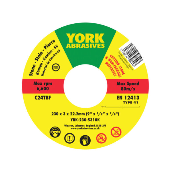 Cutting Disc, 24-Coarse, 230 x 3 x 22.23mm, Type 41, Silicon Carbide