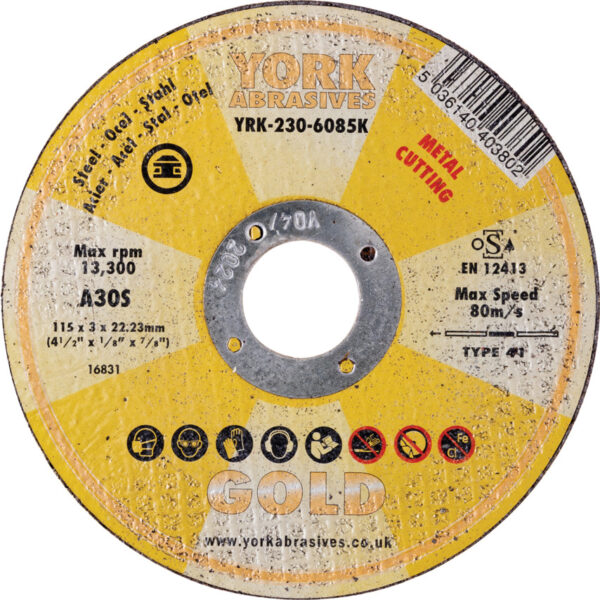 Cutting Disc, 24-Coarse, 350 x 3.5 x 22.23mm, Type 41, Aluminium Oxide