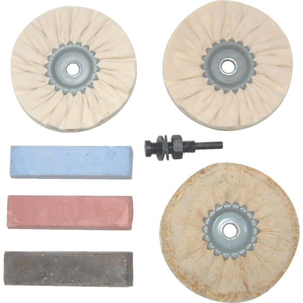 L002100005, Polishing Kit, 100mm, For Ferrous Metals, 7 Piece