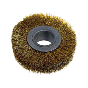 Industrial Rotary Wire Brushes - Crimped - Brass Coated 30SWG - 100 x 20 x 30mm