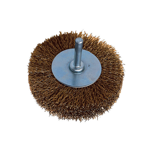 30SWG Shaft Mounted Brass Coated Brush 80 x 20mm