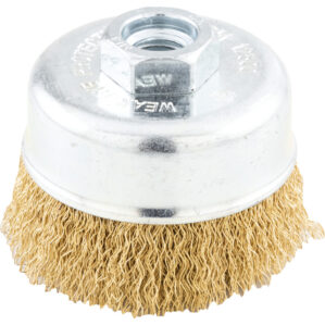 75mm x M14 Cup Brush Twist Knot - Brass Coated Steel Wire - 30SWG