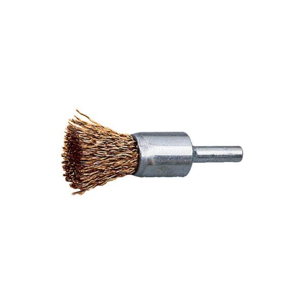 24mm Brass, Crimped Wire Flat End De-carbonising Brush - 30SWG