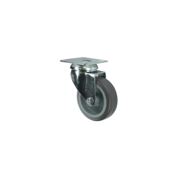 SWIVEL PLATE 100mm RUBBER TYRE