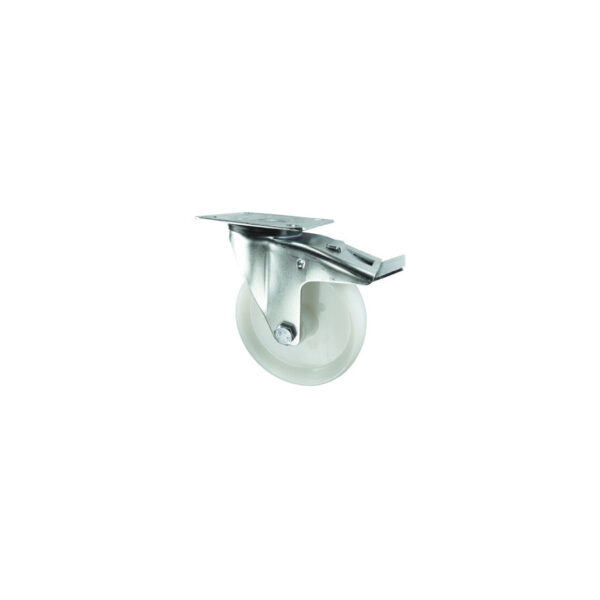 Steel Castor with Nylon Wheel Swivel Plate With Brake 80mm