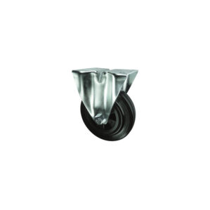 FIXED PLATE 160mm RUBBER TYRE; POLY' CENTRE